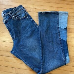 DEAR JOHN Rosa High Rise Flare Jean Himalayan Patchwork Leg Detail Boho Hippie